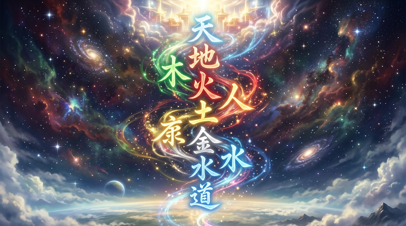 천간과 지지 — 오행 색상으로 빛나는 한자 문자들